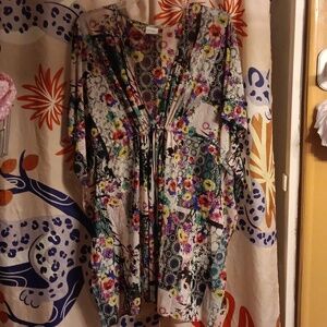 Sheer tunic cover up blouse